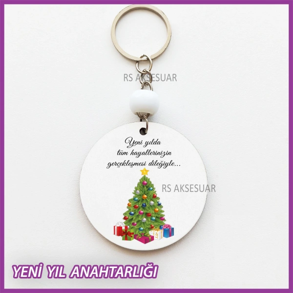 Yeni Yıl- Yılbaşı Baskılı Hediyelik Anahtarlık