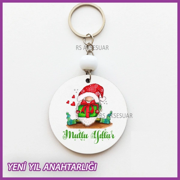 Yeni Yıl- Yılbaşı Baskılı Hediyelik Anahtarlık