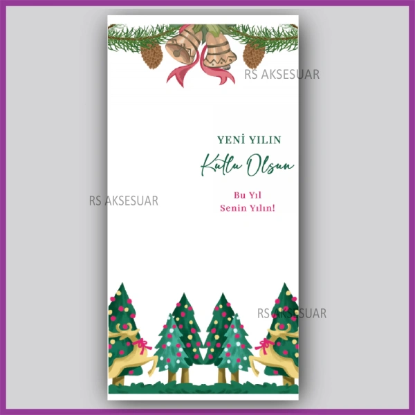 Yılbaşı Kartları - Yeni Yıl Hediye Anahtarlık Kartı