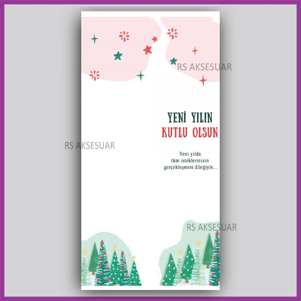 Yılbaşı Kartları - Yeni Yıl Hediye Anahtarlık Kartı