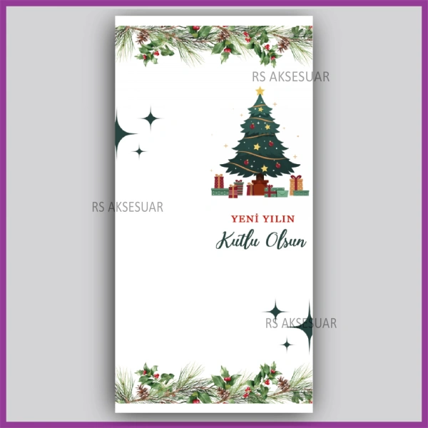 Yılbaşı Kartları - Yeni Yıl Hediye Anahtarlık Kartı