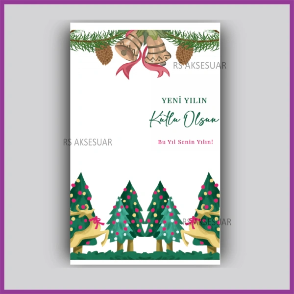 Yılbaşı Kartları - Yeni Yıl Hediye Anahtarlık Kartı