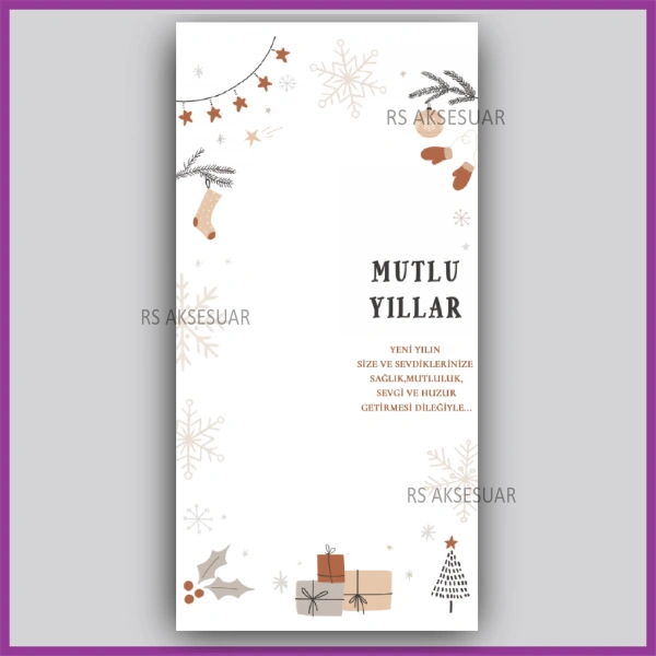 Yılbaşı Kartları - Yeni Yıl Hediye Anahtarlık Kartı