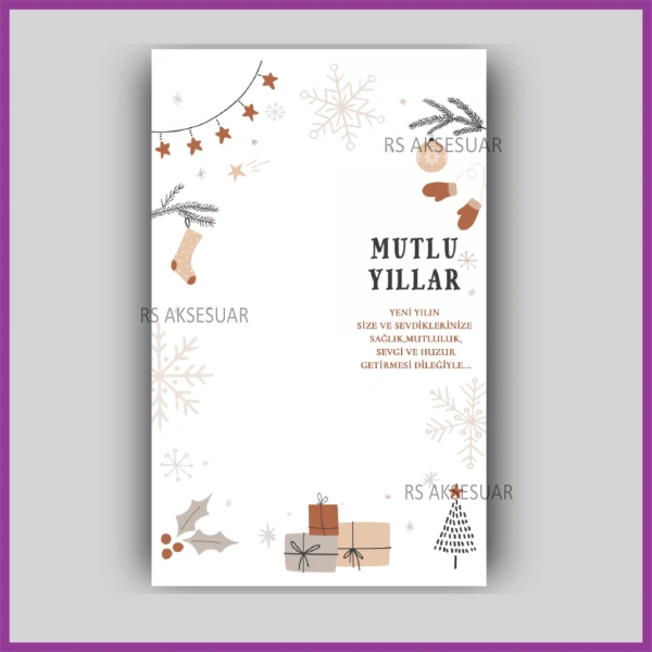 Yılbaşı Kartları - Yeni Yıl Hediye Anahtarlık Kartı