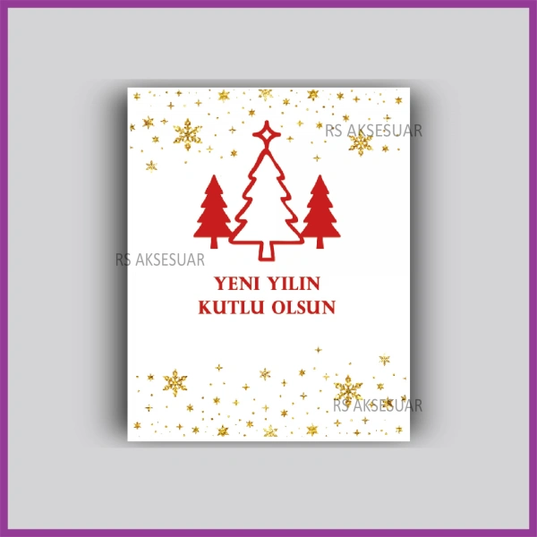 Yılbaşı Kartları - Yeni Yıl Hediye Bileklik Kartı