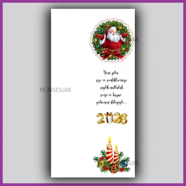 Yılbaşı - Yeni Yıl Hediye Anahtarlık Kartı - YY07