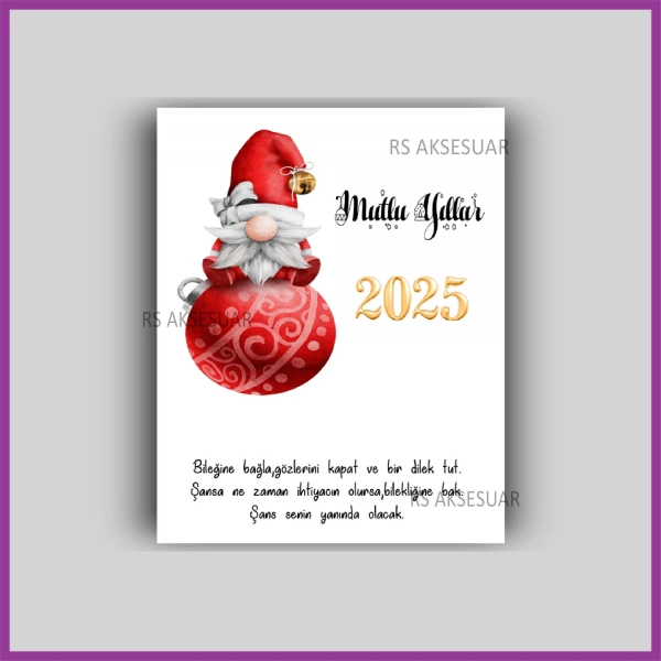 Yılbaşı Kartları - Yeni Yıl Hediye Bileklik Kartı