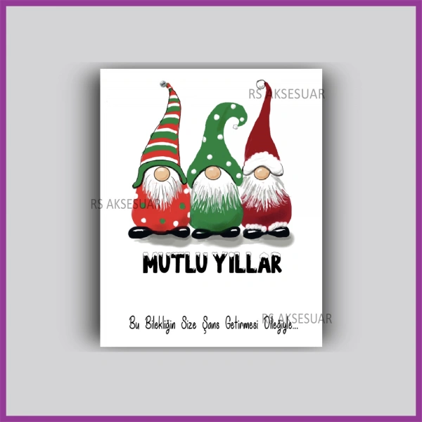 Yılbaşı Kartları - Yeni Yıl Hediye Bileklik Kartı