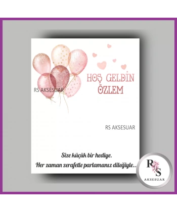 İncili Toka Kartı -Bebek, Doğum Günü Hatırası