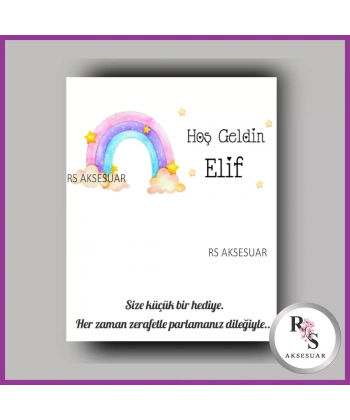 İncili Toka Kartı -Bebek, Doğum Günü Hatırası