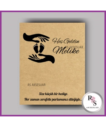 İncili Toka Kartı -Bebek, Doğum Günü Hatırası