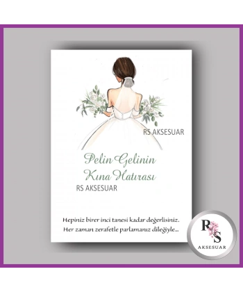 İncili Toka Kartı -Nikah, Nişan, Kına Hatırası