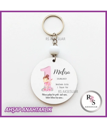 1 Yaş Baskılı Anahtarlık -uv88