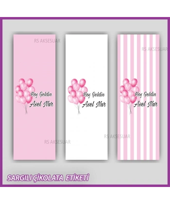10 adet Sargılı Bebek Çikolata İsim Etiketi - Yapışkanlı Sticker -CE107