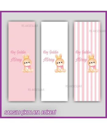 10 adet Sargılı Bebek Çikolata İsim Etiketi - Yapışkanlı Sticker -CE110