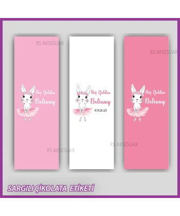 10 adet Sargılı Bebek Çikolata İsim Etiketi - Yapışkanlı Sticker -CE119