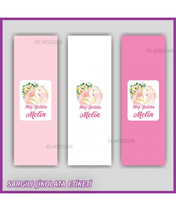 10 adet Sargılı Bebek Çikolata İsim Etiketi - Yapışkanlı Sticker -CE118