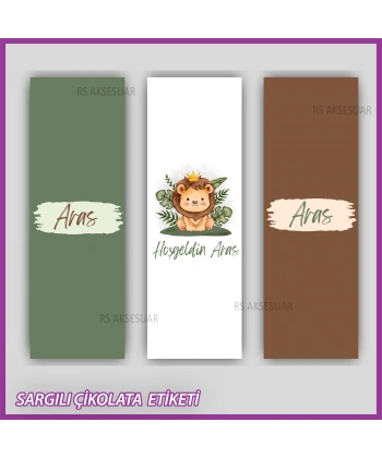 10 adet Sargılı Bebek Çikolata İsim Etiketi - Yapışkanlı Sticker -CE122