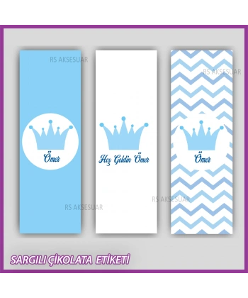 10 adet Sargılı Bebek Çikolata İsim Etiketi - Yapışkanlı Sticker -CE127
