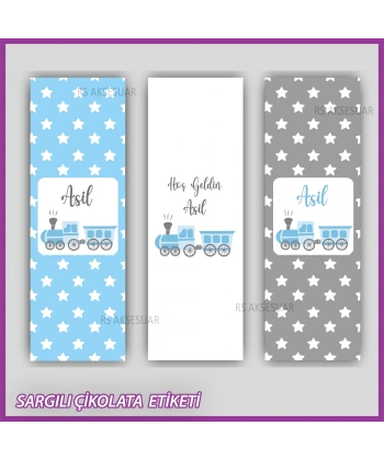 10 adet Sargılı Bebek Çikolata İsim Etiketi - Yapışkanlı Sticker -CE129