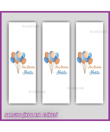 10 adet Sargılı Bebek Çikolata İsim Etiketi - Yapışkanlı Sticker -CE131