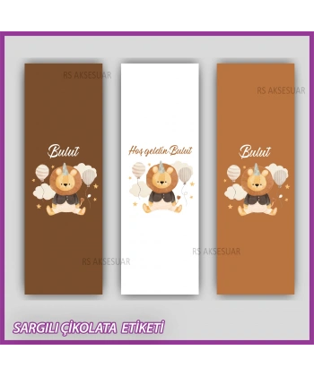 10 adet Sargılı Bebek Çikolata İsim Etiketi - Yapışkanlı Sticker -CE137