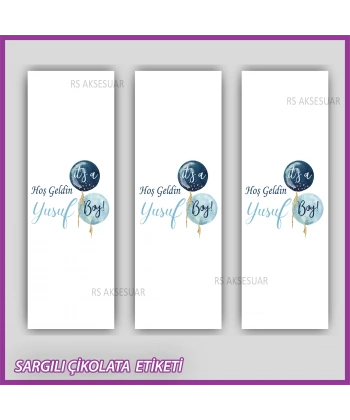 10 adet Sargılı Bebek Çikolata İsim Etiketi - Yapışkanlı Sticker -CE138