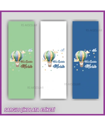 10 adet Sargılı Bebek Çikolata İsim Etiketi - Yapışkanlı Sticker -CE139