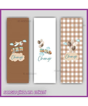 10 adet Sargılı Bebek Çikolata İsim Etiketi - Yapışkanlı Sticker -CE141