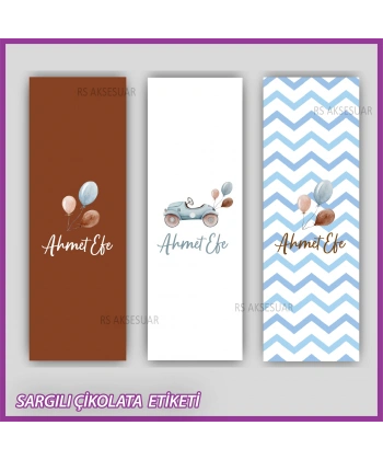 10 adet Sargılı Bebek Çikolata İsim Etiketi - Yapışkanlı Sticker -CE148