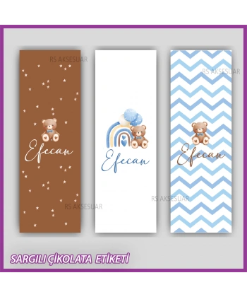 10 adet Sargılı Bebek Çikolata İsim Etiketi - Yapışkanlı Sticker -CE154