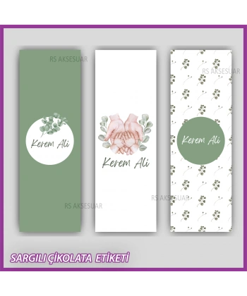 10 adet Sargılı Bebek Çikolata İsim Etiketi - Yapışkanlı Sticker -CE158