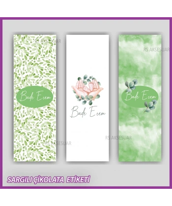 10 adet Sargılı Bebek Çikolata İsim Etiketi - Yapışkanlı Sticker -CE164