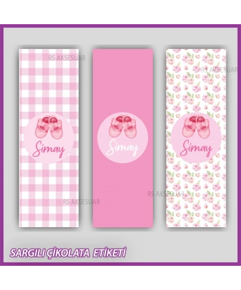 10 adet Sargılı Bebek Çikolata İsim Etiketi - Yapışkanlı Sticker -CE166