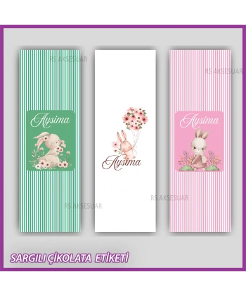 10 adet Sargılı Bebek Çikolata İsim Etiketi - Yapışkanlı Sticker -CE170