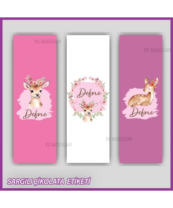 10 adet Sargılı Bebek Çikolata İsim Etiketi - Yapışkanlı Sticker -CE174