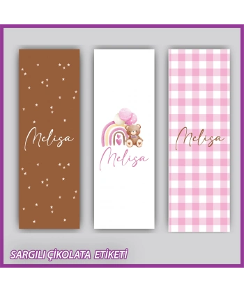 10 adet Sargılı Bebek Çikolata İsim Etiketi - Yapışkanlı Sticker -CE180