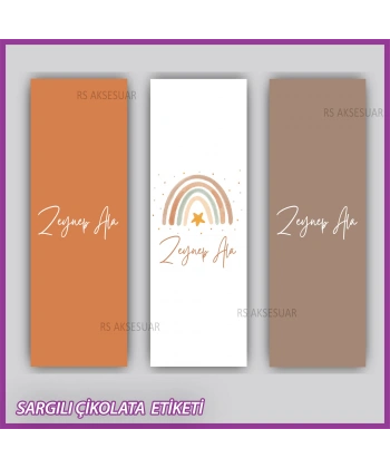 10 adet Sargılı Bebek Çikolata İsim Etiketi - Yapışkanlı Sticker -CE181