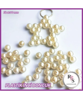 100gr. 10mm. Delikli İnci Boncuk- Yıldız Anahtarlık Yapımı İçin