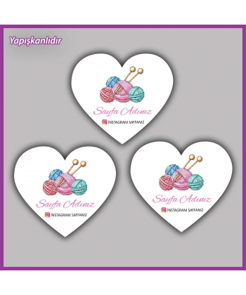 30 adet - 5 cm Kişiye Özel Logolu Kalp Etiket - BS060
