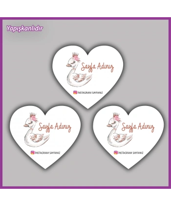 30 adet - 5 cm Kişiye Özel Logolu Kalp Etiket - BS160