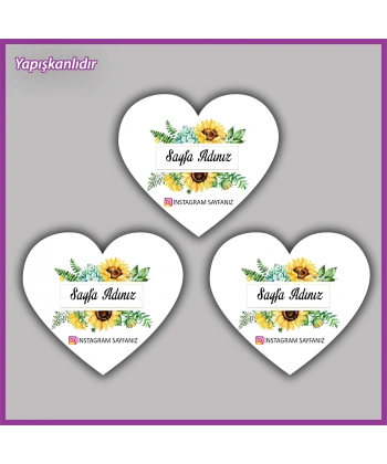30 adet - 5 cm Kişiye Özel Logolu Kalp Etiket - BS200