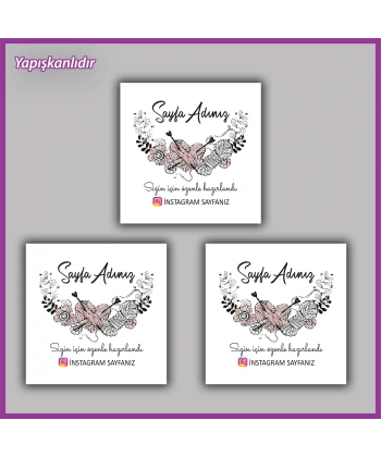 30 adet - 5 cm Kişiye Özel Logolu Kare Etiket - BS099