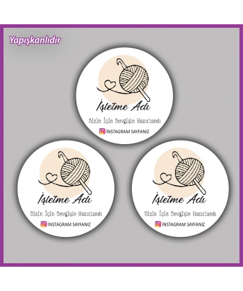 15 adet - 5 cm Kişiye Özel Logolu Etiket - BS028