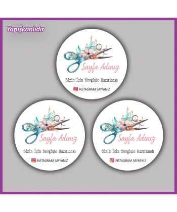 15 adet - 5 cm Kişiye Özel Logolu Etiket - BS038