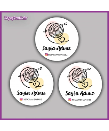 15 adet - 5 cm Kişiye Özel Logolu Etiket - BS048