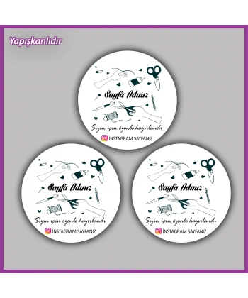 15 adet - 5 cm Kişiye Özel Logolu Etiket - BS078