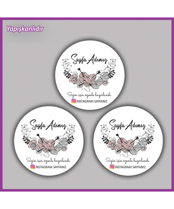 15 adet - 5 cm Kişiye Özel Logolu Etiket - BS098