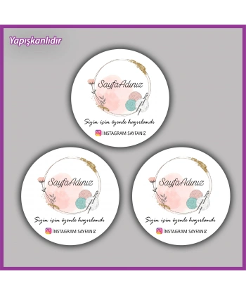 15 adet - 5 cm Kişiye Özel Logolu Etiket - BS108