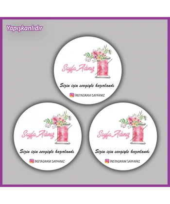 15 adet - 5 cm Kişiye Özel Logolu Etiket - BS118